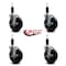 Service Caster 5'' Hard Rubber Swivel 1-1/8'' Expanding Stem Caster Set with Brake, 4PK SCC-EX20S514-HRS-TLB-118-4 - alternate 2